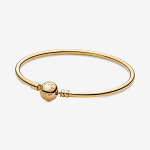 Gold Pandora Moments Bangle Charm Bracelets | 3028941-US