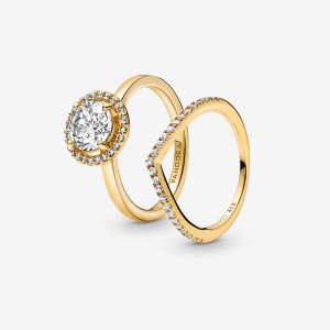 Gold Plated Pandora Ring Sets | 4539720-VR