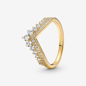 Gold Plated Pandora Timeless Wish Tiara Statement Rings | 0617349-PA