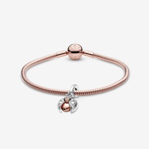 Rose Gold Plated Pandora Charm Holders | 3829451-PS