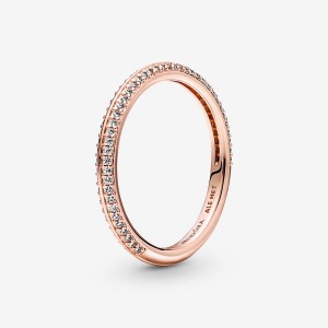 Rose Gold Plated Pandora ME Pavé Band Rings | 1936450-WZ