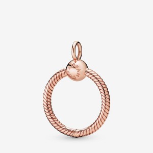 Rose Gold Plated Pandora Moments Small O Charm Pendants | 6123780-SQ