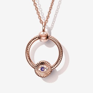 Rose Gold Plated Pandora Pendant Necklaces | 0157689-LC