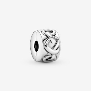 Silver Charms Pandora Knotted Hearts Clip Clips | 4127680-OH