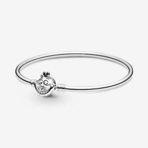 Sterling Silver Pandora Alice in Wonderland Cheshire Cat Clasp Moments Bangle Charm Holders | 2346718-RG