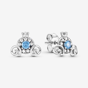 Sterling Silver Pandora Cinderella Pumpkin Coach Stud Stud Earrings | 8341256-TH