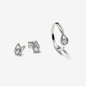 Sterling Silver Pandora Lab-created Diamond Styled Sets | 0728619-AK