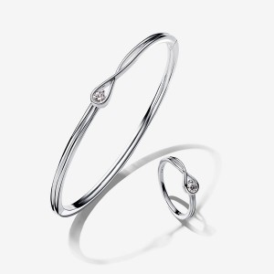 Sterling Silver Pandora Lab-created Diamond Styled Sets | 8154673-VG