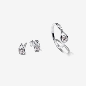 Sterling Silver Pandora Lab-created Diamond Styled Sets | 1379248-RA