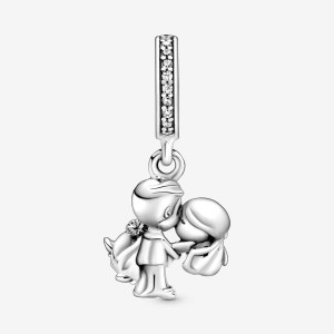 Sterling Silver Pandora Married Couple Dangle Dangle Charms | 4129038-PH