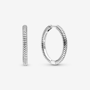 Sterling Silver Pandora Moments Hoop Earrings | 8091435-VK