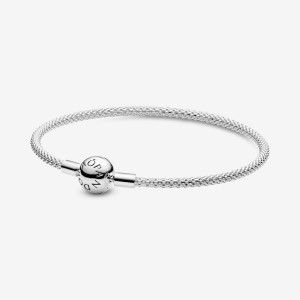 Sterling Silver Pandora Moments Mesh Charm Bracelets | 3084297-LJ