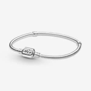 Sterling Silver Pandora Moments Star Wars Snake Clasp Charm Bracelets | 9108427-DI