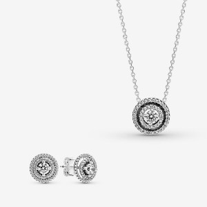 Sterling Silver Pandora Necklace & Earring Sets | 1082439-MH