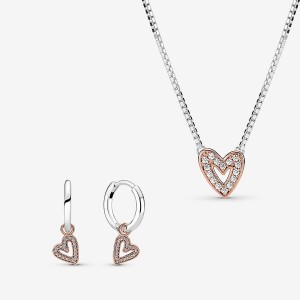 Sterling Silver Pandora Necklace & Earring Sets | 8631095-PL