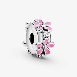 Sterling Silver Pandora Pink Daisy Flower Clip Clips | 3942760-OS