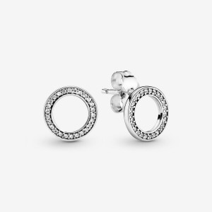 Sterling Silver Pandora Sparkling Circles Stud Earrings | 6237451-GU