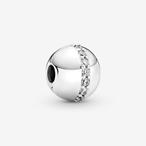 Sterling Silver Pandora Sparkling Line Clip Clips | 9071324-QG