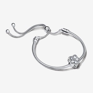 Sterling Silver Pandora Sparkling Snowflake Sliding Set Charm Bracelets | 8154903-FX