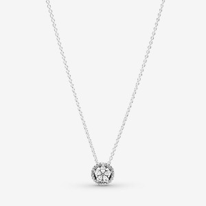 Sterling Silver Pandora Sparkling Snowflake Collier Pendant Necklaces | 2869047-EG