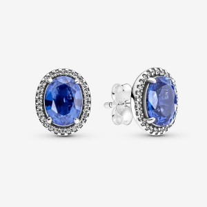 Sterling Silver Pandora Sparkling Statement Halos Stud Earrings | 3481062-LK