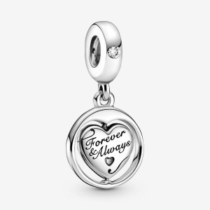 Sterling Silver Pandora Spinning Forever & Always Soulmate Dangle Dangle Charms | 2054631-BT