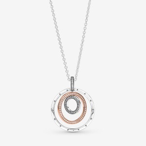 Two-tone Pandora Two-tone Circles Pendant Necklaces | 4925830-UN