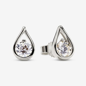 White Gold Pandora Brilliance 1.00 ct tw Earrings | 8162749-AO