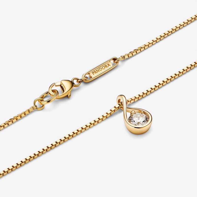 Gold Pandora Brilliance 0.25 ct tw Necklaces | 0372649-OW