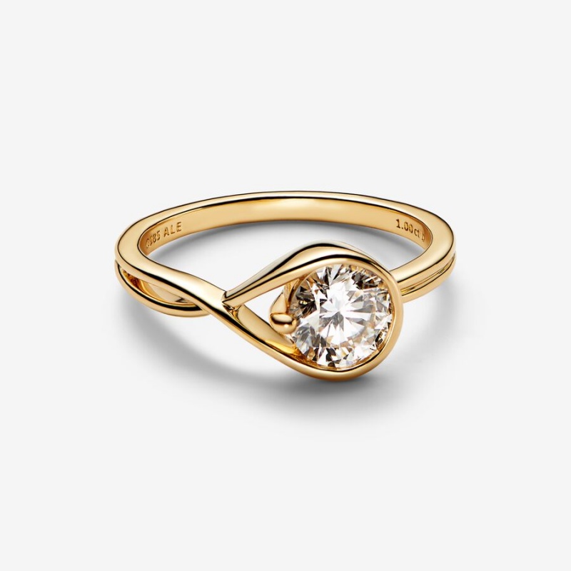 Gold Pandora Brilliance 1.00 ct tw Lab-Created Diamond Rings | 3184695-IC