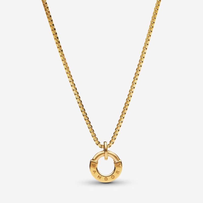 Gold Pandora Signature I-D Collier Pendant Necklaces | 5023679-PL