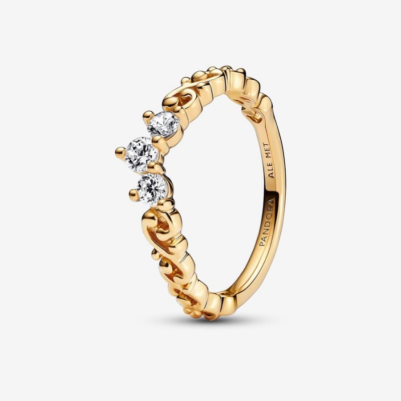 Gold Plated Pandora Elegant Sparkle Ring Sets | 0572963-AZ