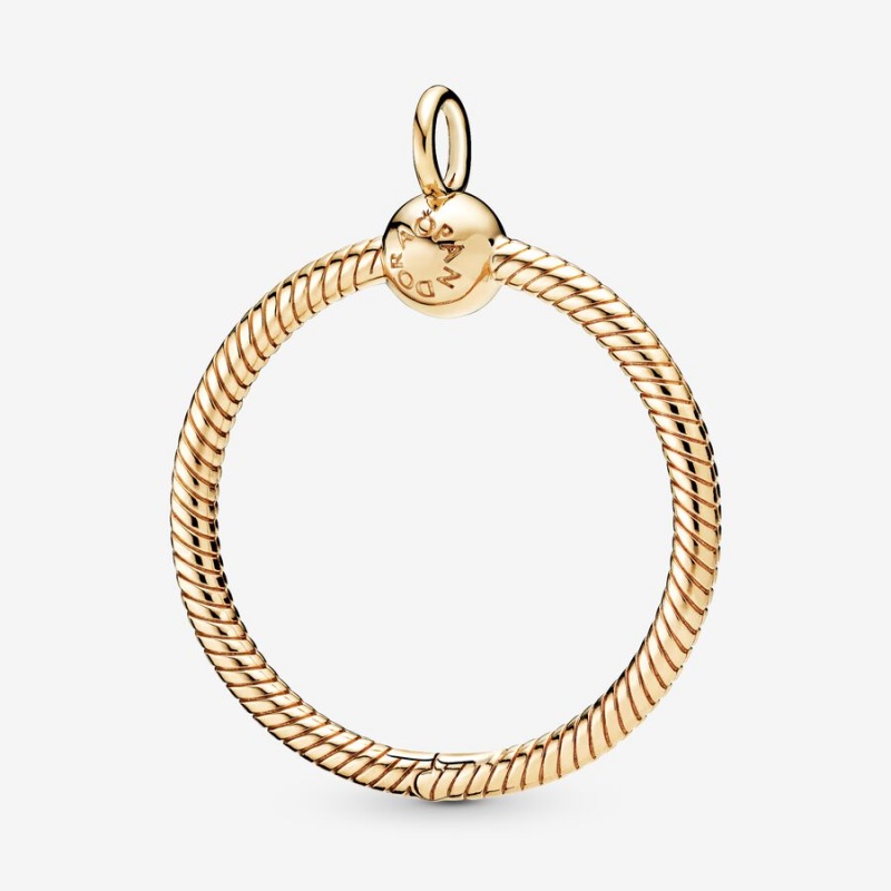 Gold Plated Pandora Moments Medium O Charm Pendants | 5024931-IO