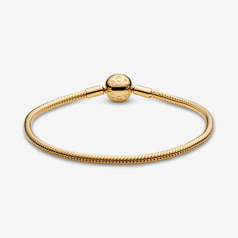 Gold Plated Pandora Moments Snake Charm Bracelets | 5316482-MF