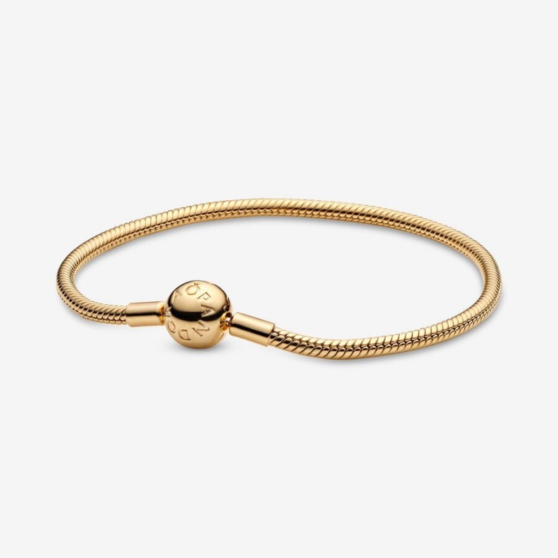 Gold Plated Pandora Moments Snake Charm Bracelets | 5316482-MF