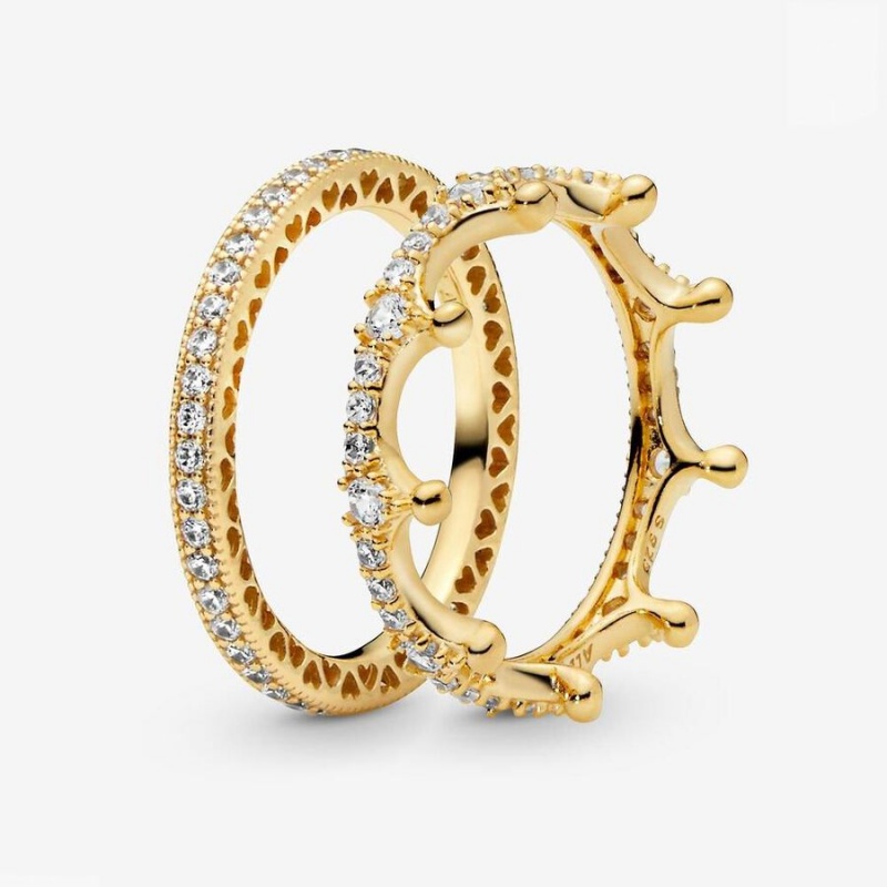 Gold Plated Pandora Ring Sets | 4291057-UV