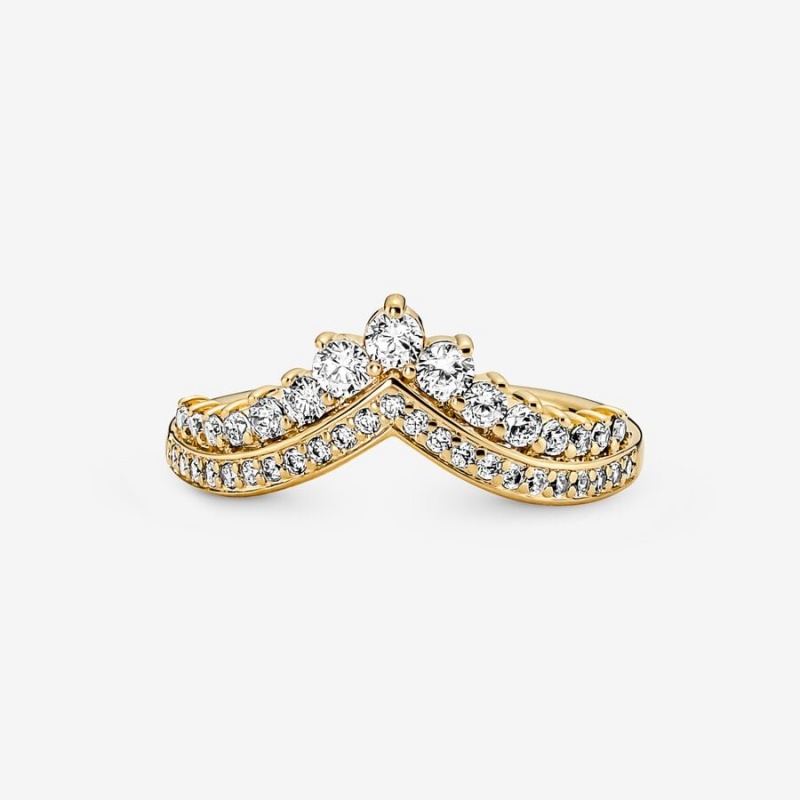 Gold Plated Pandora Timeless Wish Tiara Statement Rings | 0617349-PA