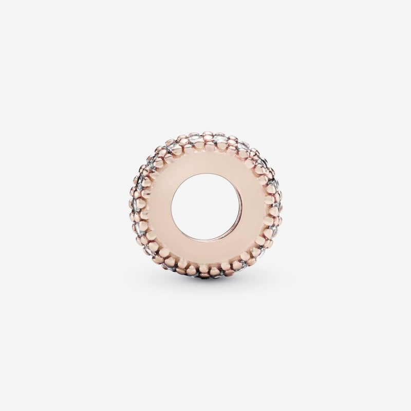 Rose Gold Plated Pandora Clear Sparkle Spacer Spacer Charms | 2517680-PC