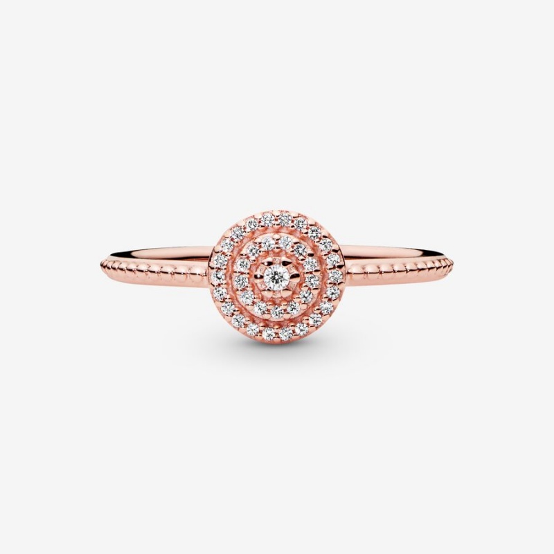 Rose Gold Plated Pandora Elegant Sparkle Statement Rings | 2741638-HP