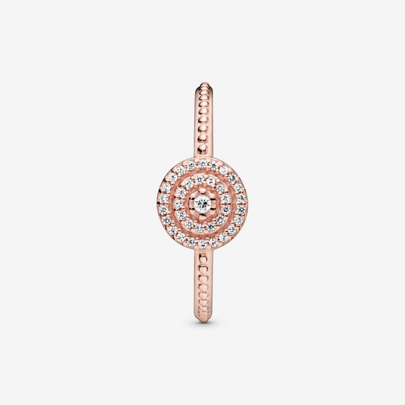 Rose Gold Plated Pandora Elegant Sparkle Statement Rings | 2741638-HP