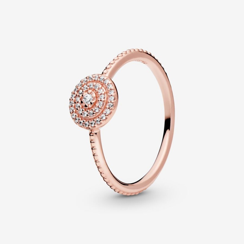 Rose Gold Plated Pandora Elegant Sparkle Statement Rings | 2741638-HP