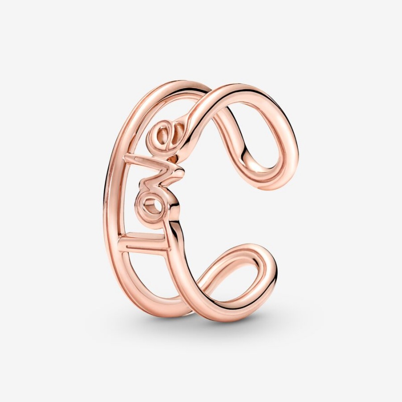 Rose Gold Plated Pandora ME Love Open Statement Rings | 7524961-ND