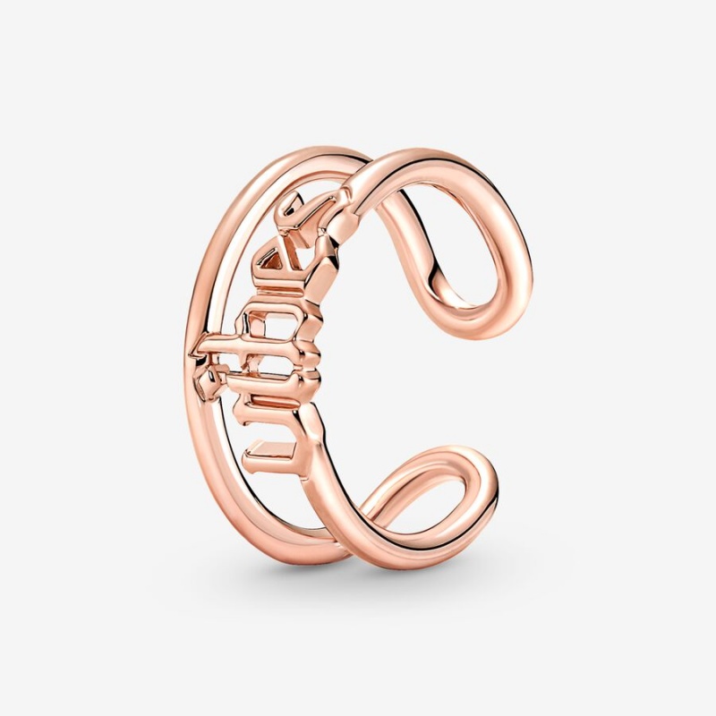 Rose Gold Plated Pandora ME Vibes Open Statement Rings | 4173256-YH