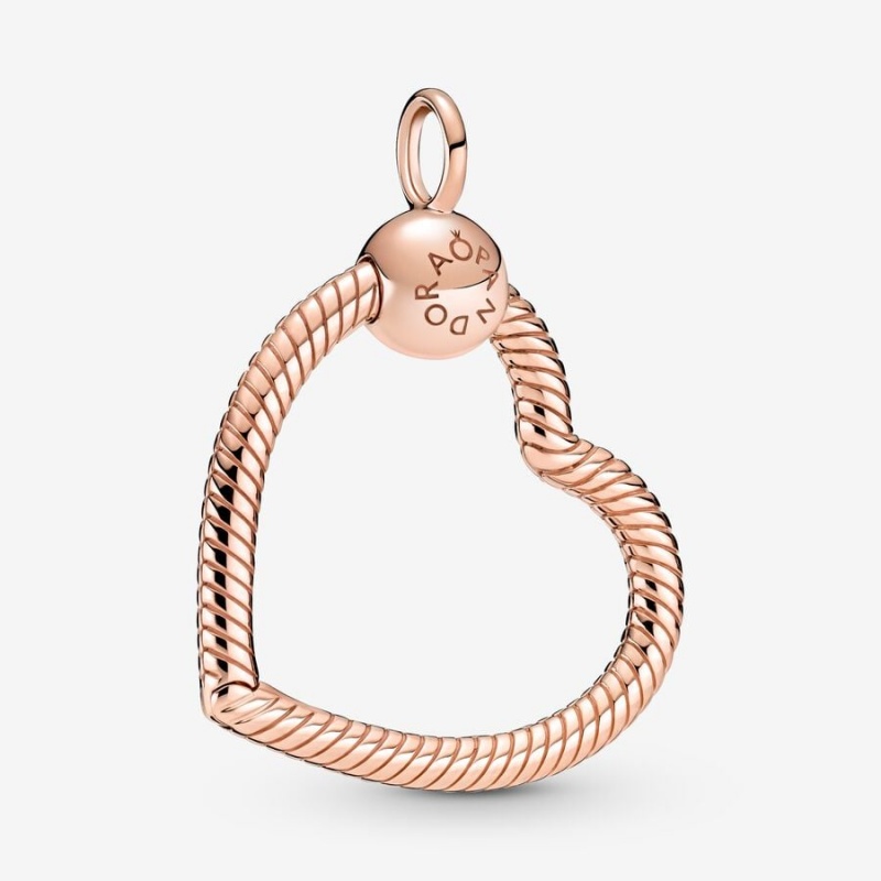 Rose Gold Plated Pandora Moments Heart Charm Holders | 7921430-QL