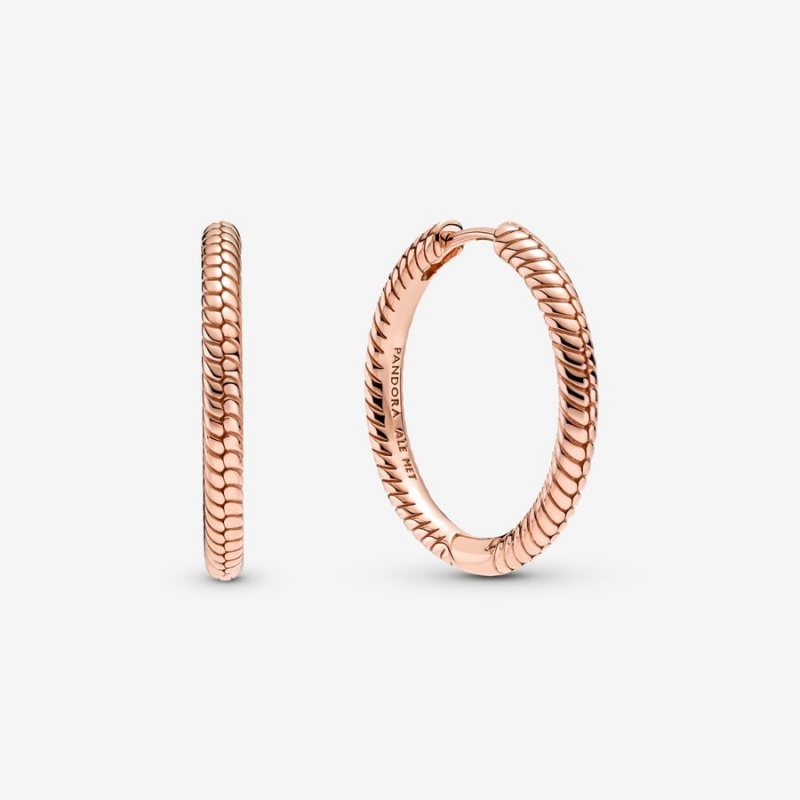 Rose Gold Plated Pandora Moments Hoop Earrings | 3452890-MH