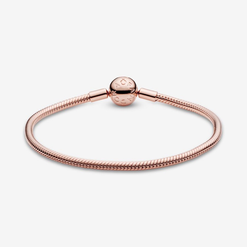 Rose Gold Plated Pandora Moments Snake Charm Bracelets | 7139460-ON