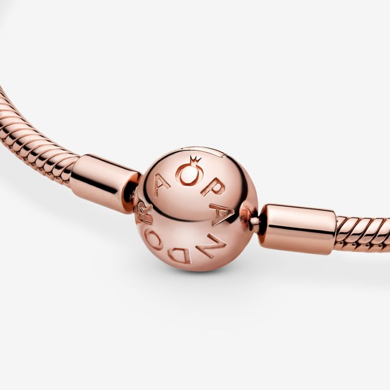 Rose Gold Plated Pandora Moments Snake Charm Holders | 9157620-NJ