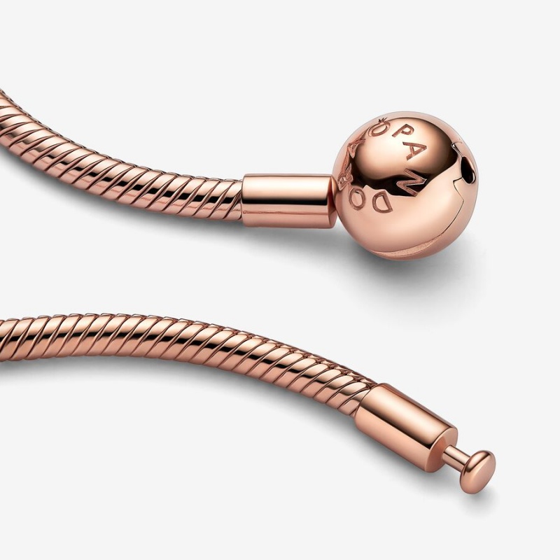 Rose Gold Plated Pandora Moments Snake Charm Holders | 6735491-FY