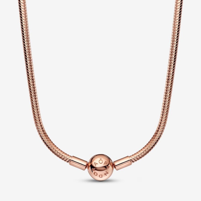 Rose Gold Plated Pandora Moments Snake Charm Holders | 6735491-FY