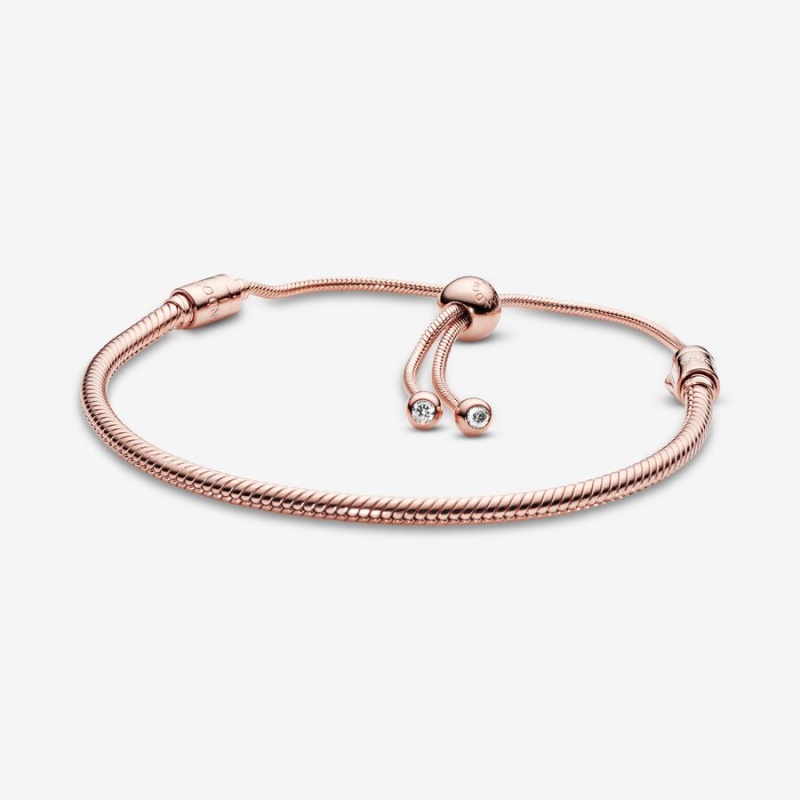 Rose Gold Plated Pandora Moments Snake Slider Charm Holders | 5246109-GF